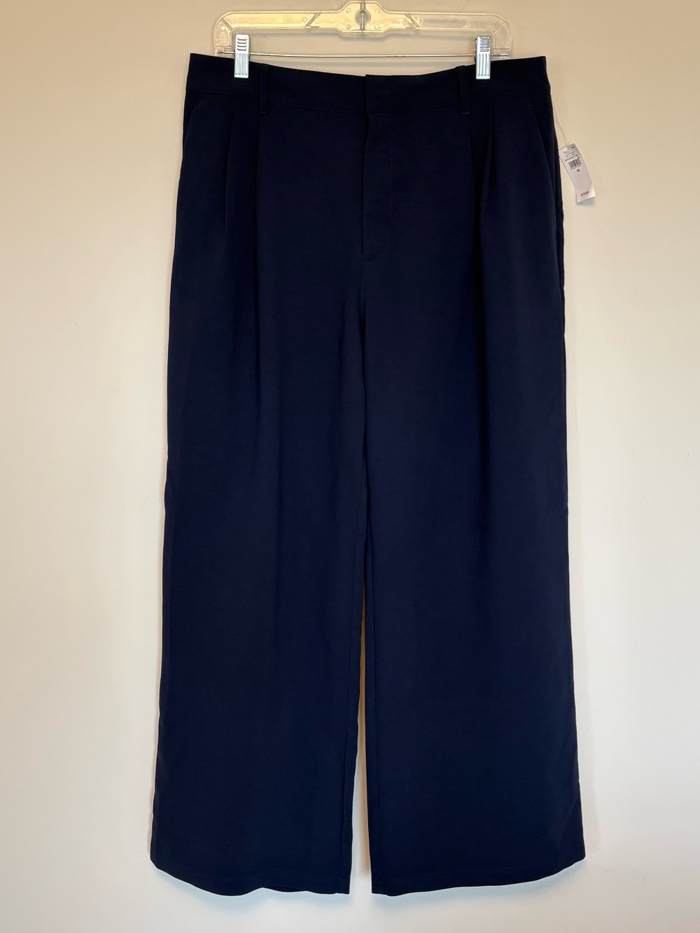 NWT Gap Navy Blue Easy Trouser Wide Leg Pants Pleated Dress Pants Size 16